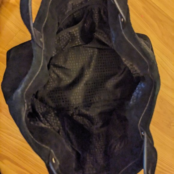 Kate Spade - Large Black Suede Tote w/ Gold Hardware - Picture 4 of 5